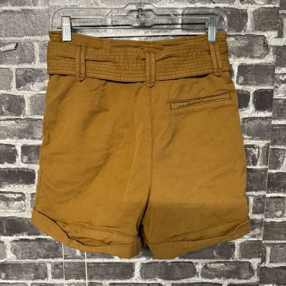 Sezane ROME NEW SHORTS Caramel brown paperbag belted waist - Picture 8 of 12